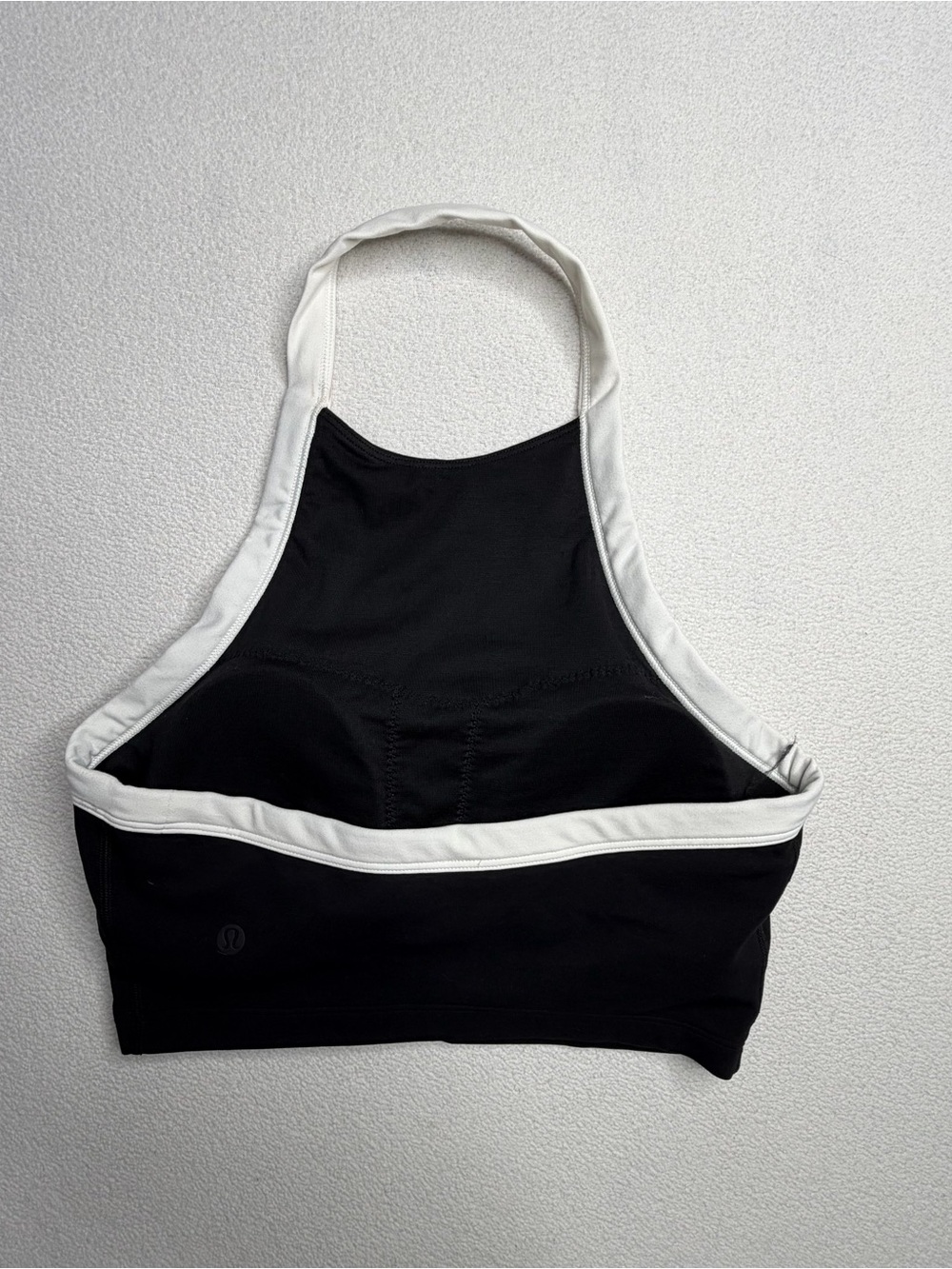 Lululemon Nulu Cropped Halter Tank Top *Light Support, A/B Cup•Black / White - Picture 7 of 11